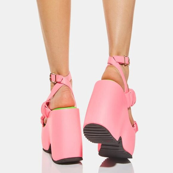 Lemon Drop by Privileged Pink Egey Platform Sandals 8.5 - Picture 4 of 8
